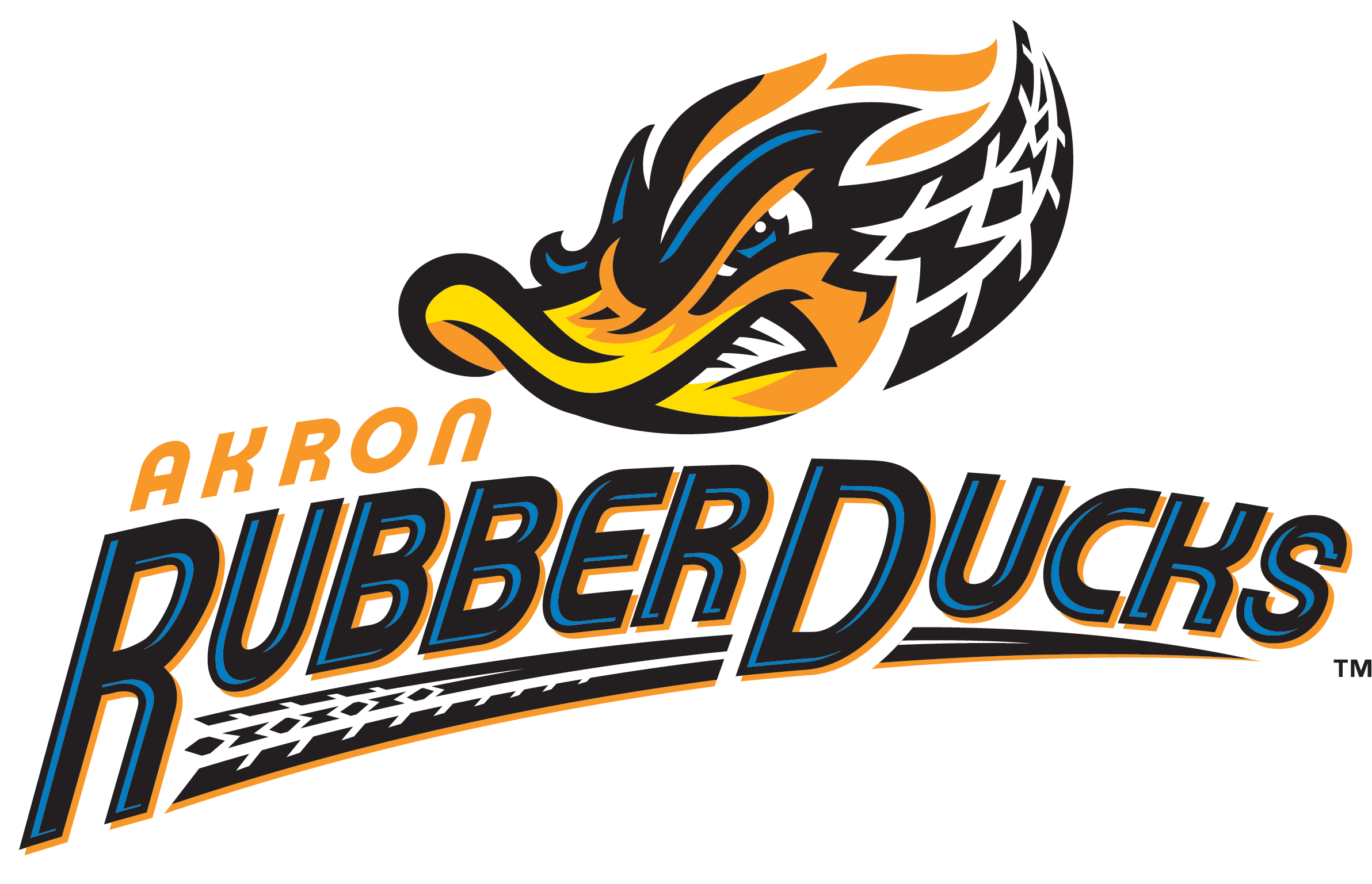 Akron RubberDucks 2014-Pres Primary Logo iron on heat transfer...